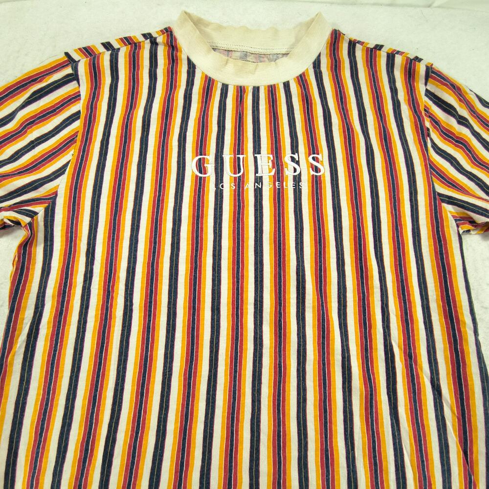 Guess Casual Graphic Short Sleeve Crew Neck T Shirt Mens Size Small S Multi